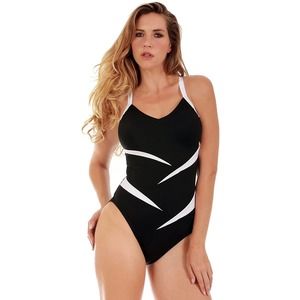 InstantFigure Shapewear Tummy Control Black One Piece Full Coverage Swimsuit 6